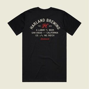 Harland Brewing Black Unisex Japanese Lager T-Shirt Size Large